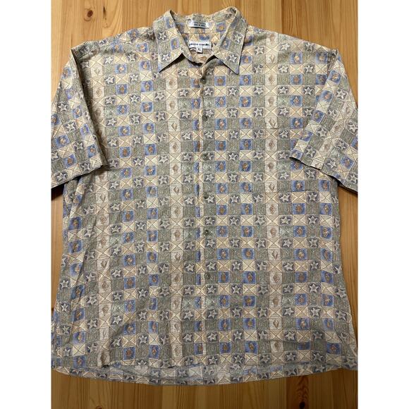 Vintage 90s Pierre Cardin Short Sleeve Button Down Shirt Size XL - Picture 1 of 5